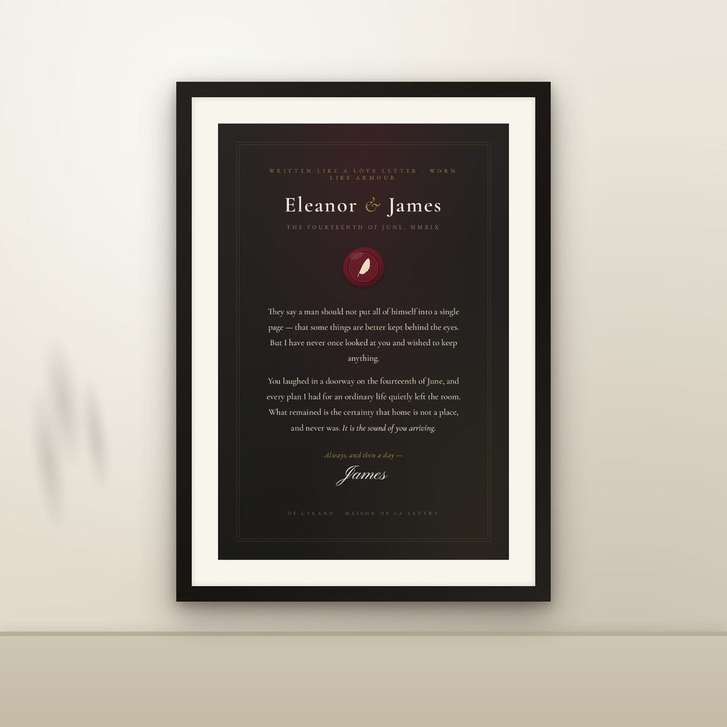 La Lettre Minuit edition framed on a wall