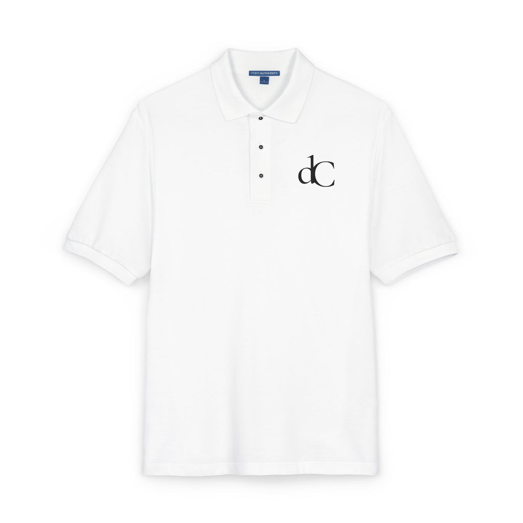 The Roxane | White Embroidered Polo Shirt — dC Monogram