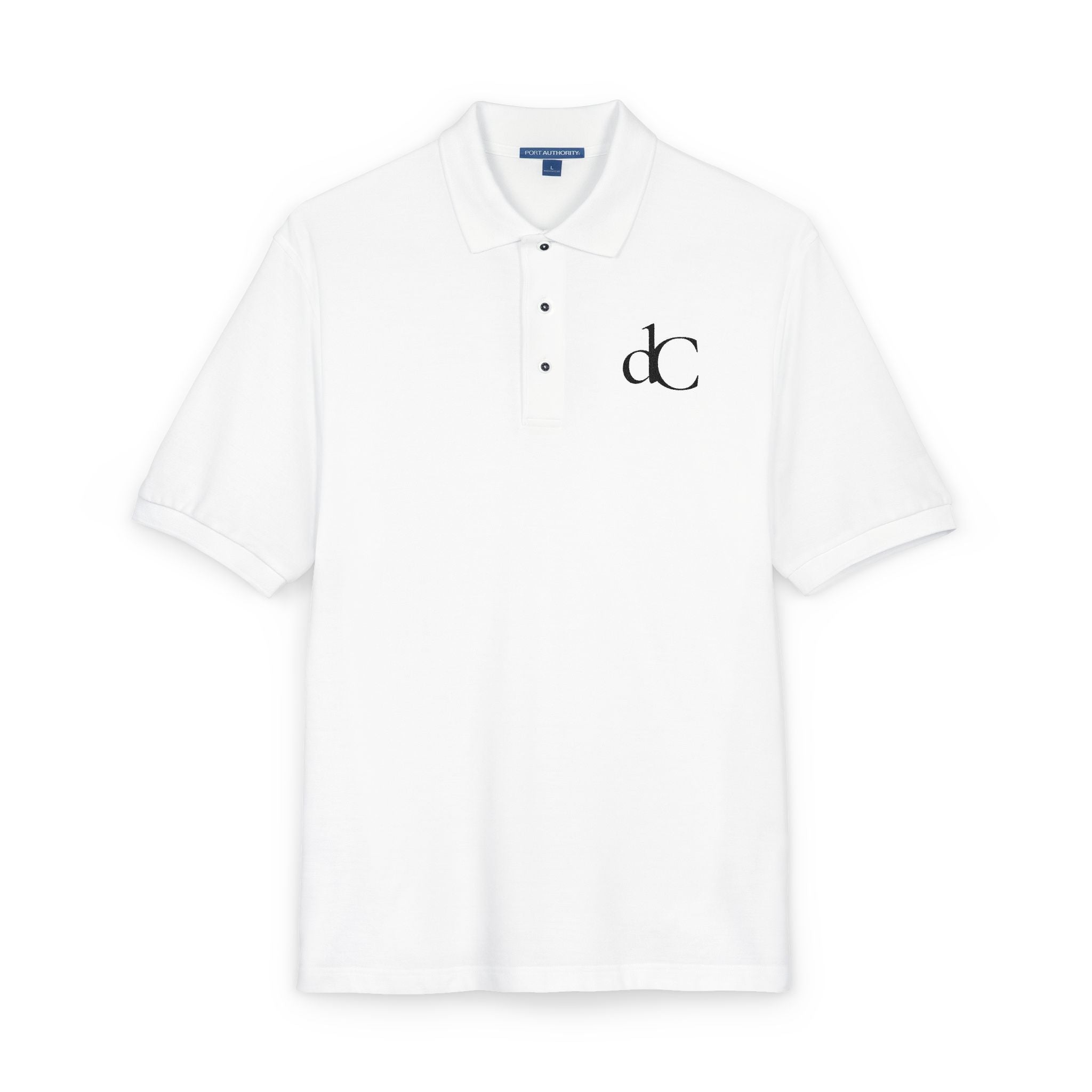 The Roxane | White Embroidered Polo Shirt — dC Monogram