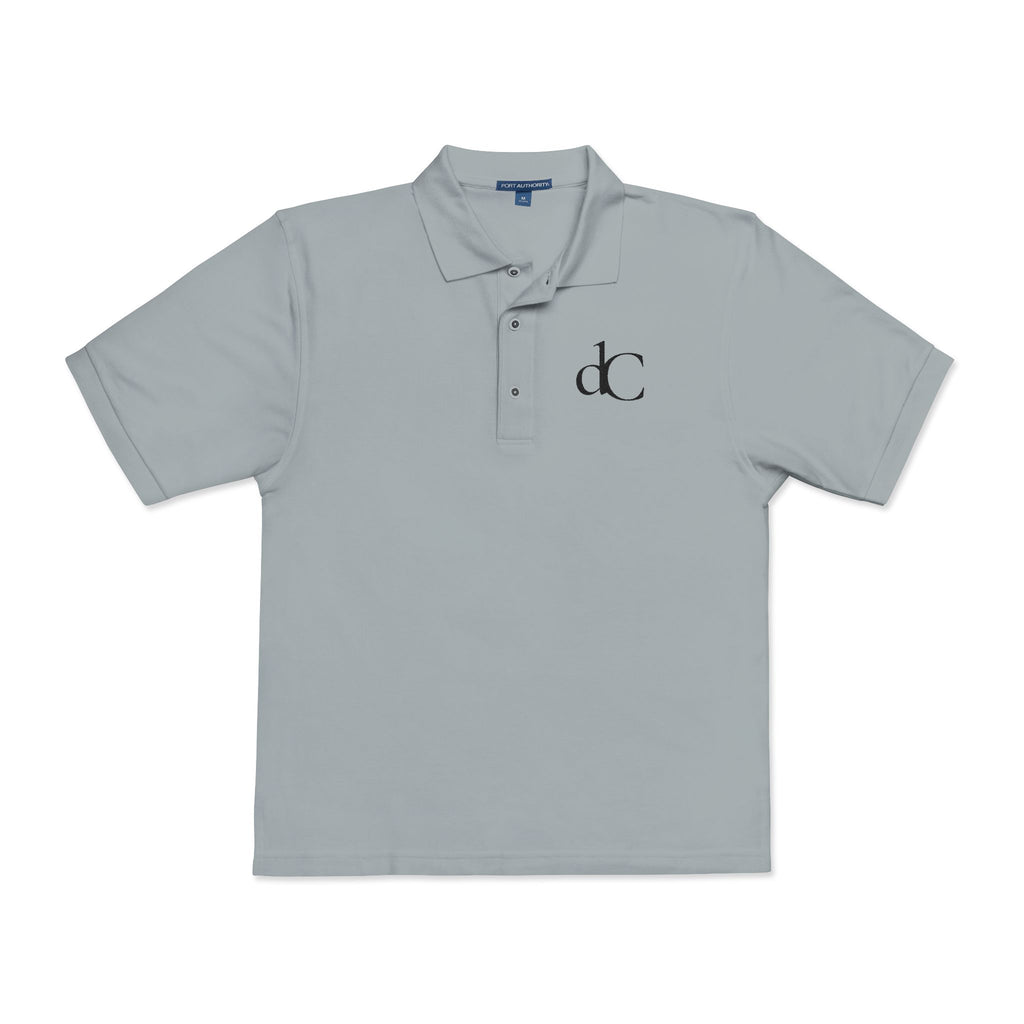 The Vicomte | Cool Grey Embroidered Polo Shirt — dC Monogram