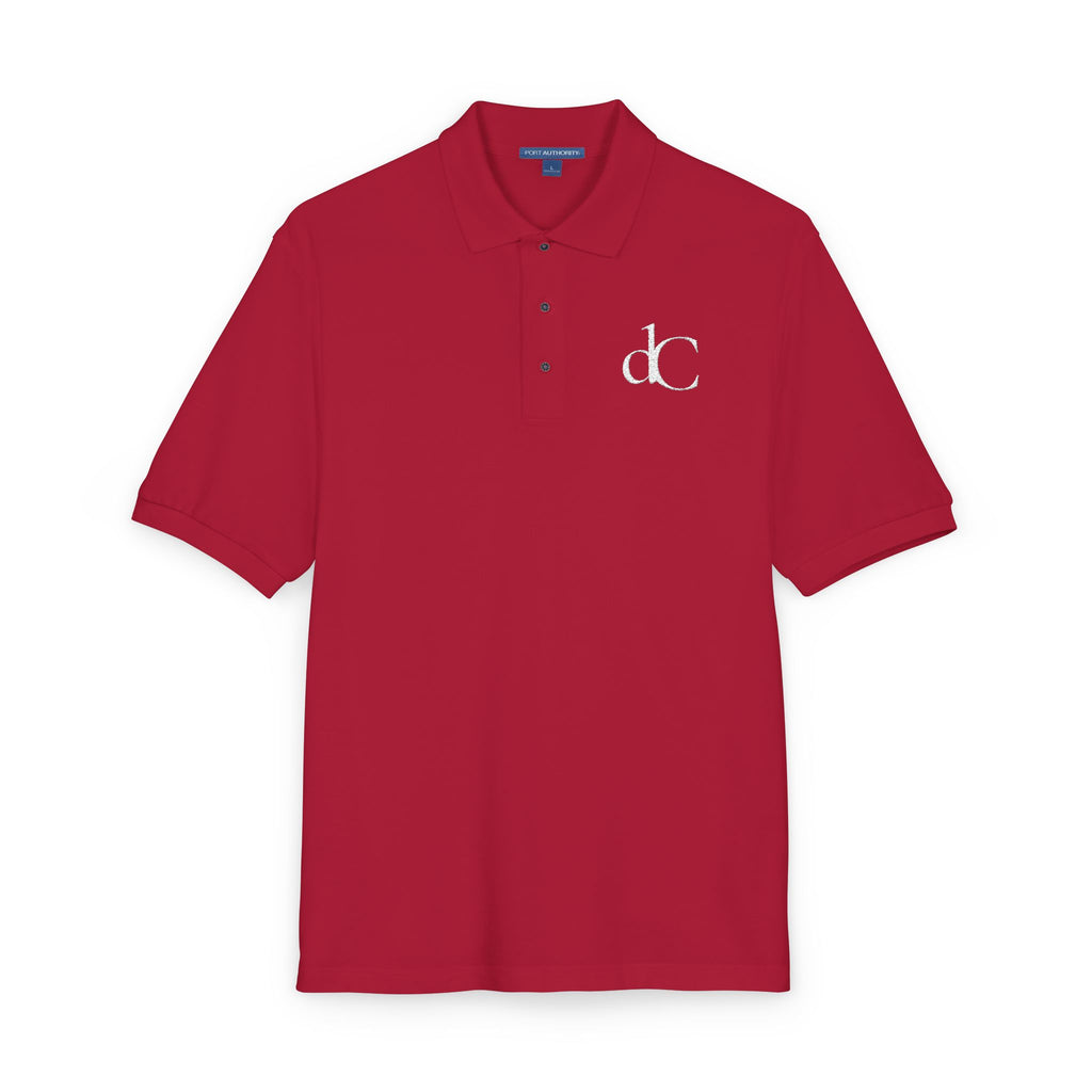 The Duelist | Red Embroidered Polo Shirt — dC Monogram