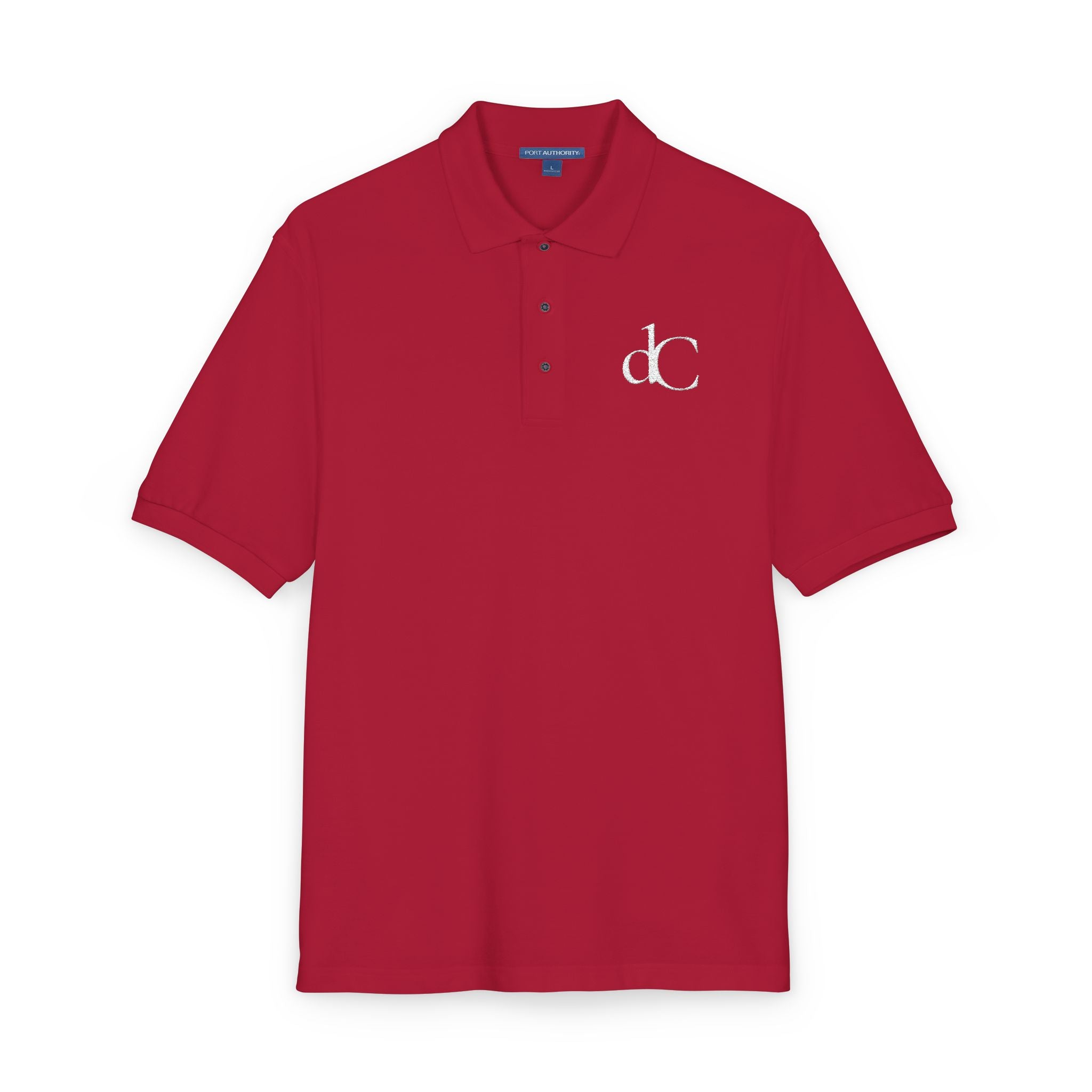 The Duelist | Red Embroidered Polo Shirt — dC Monogram