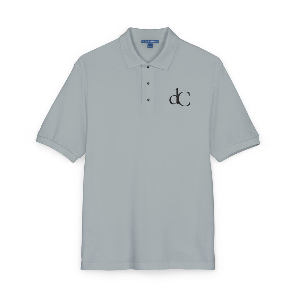 The Vicomte | Cool Grey Embroidered Polo Shirt — dC Monogram