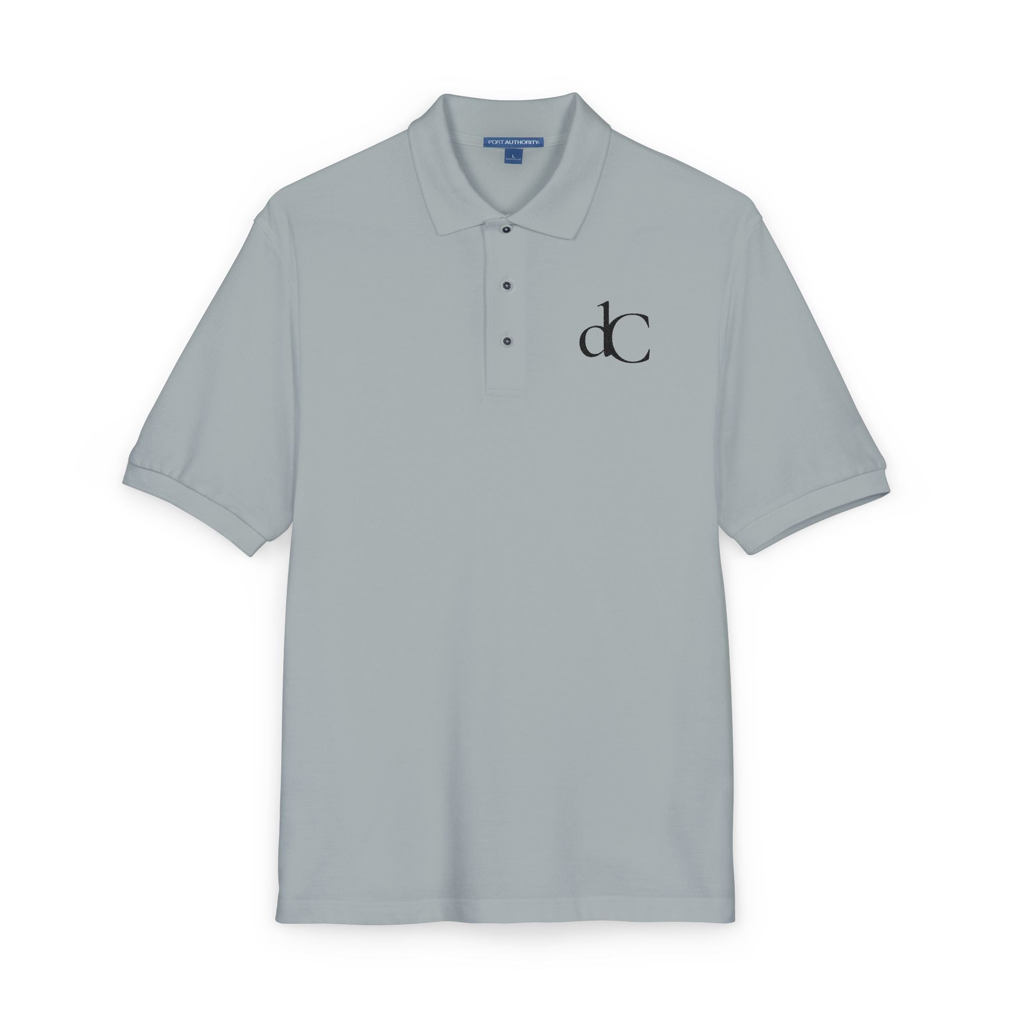 The Vicomte | Cool Grey Embroidered Polo Shirt — dC Monogram