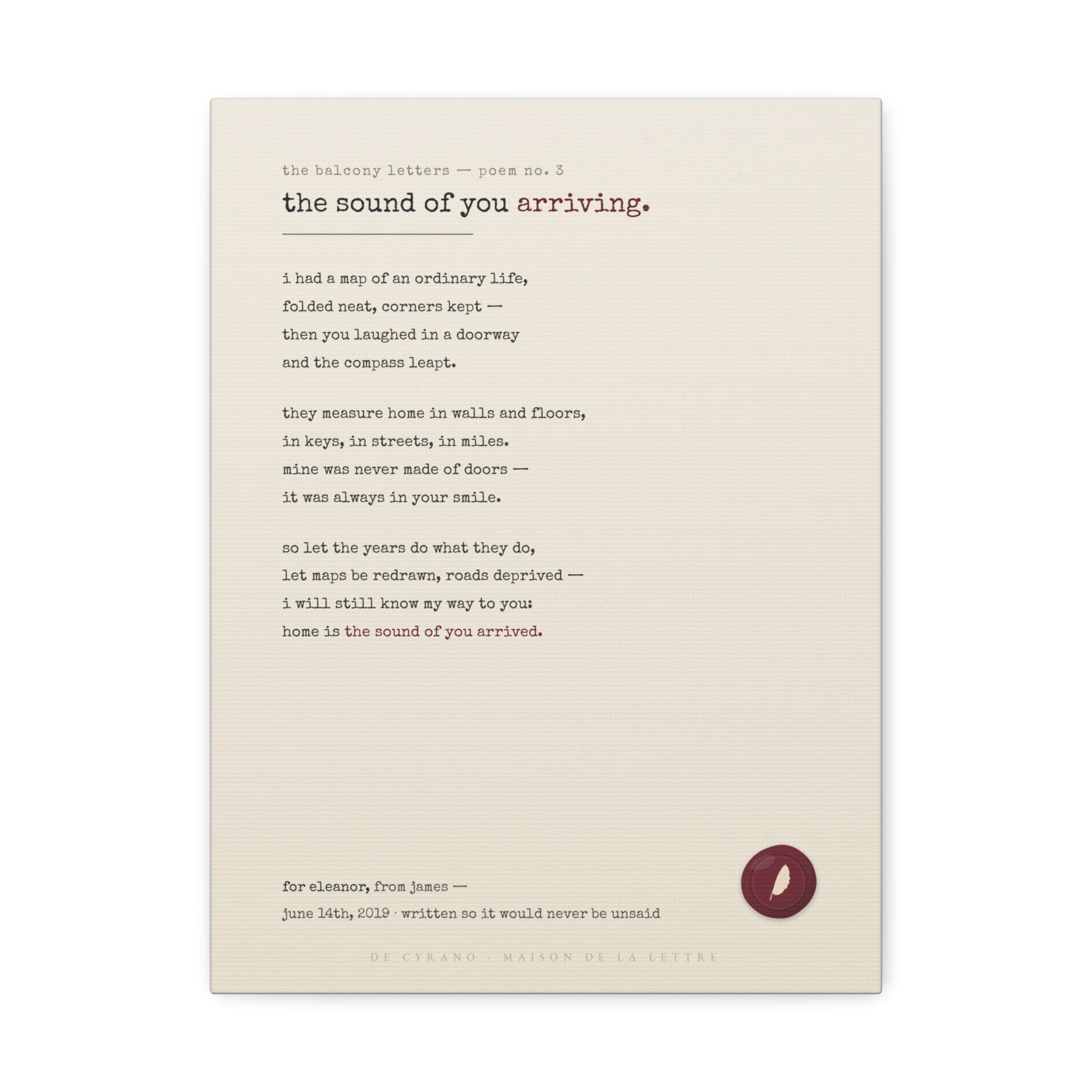Le Poème — Your Story in Verse on Canvas