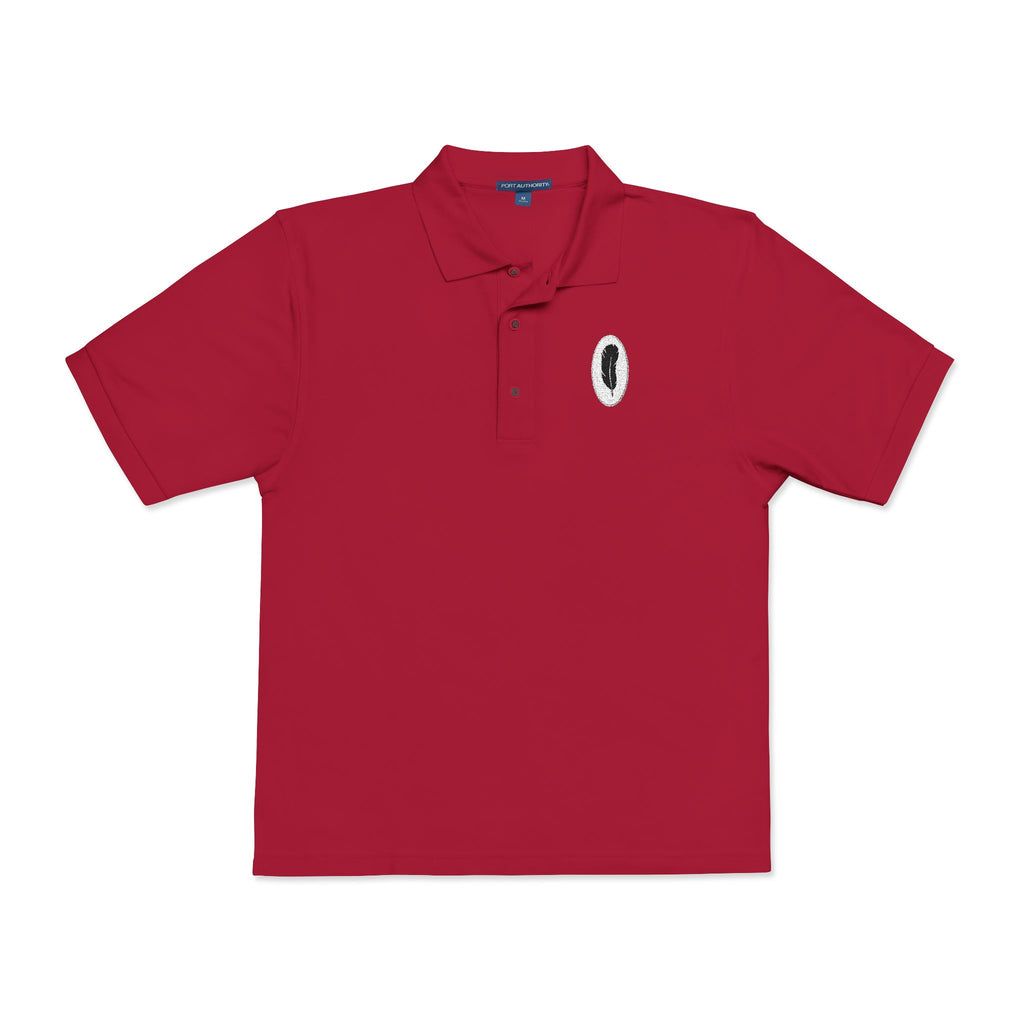 The Serenade | Red Embroidered Polo Shirt — Feather Crest