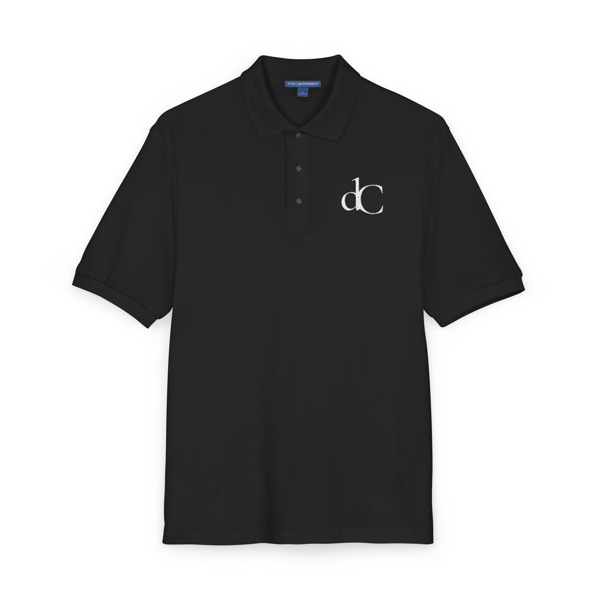 The Bergerac | Black Embroidered Polo Shirt — dC Monogram