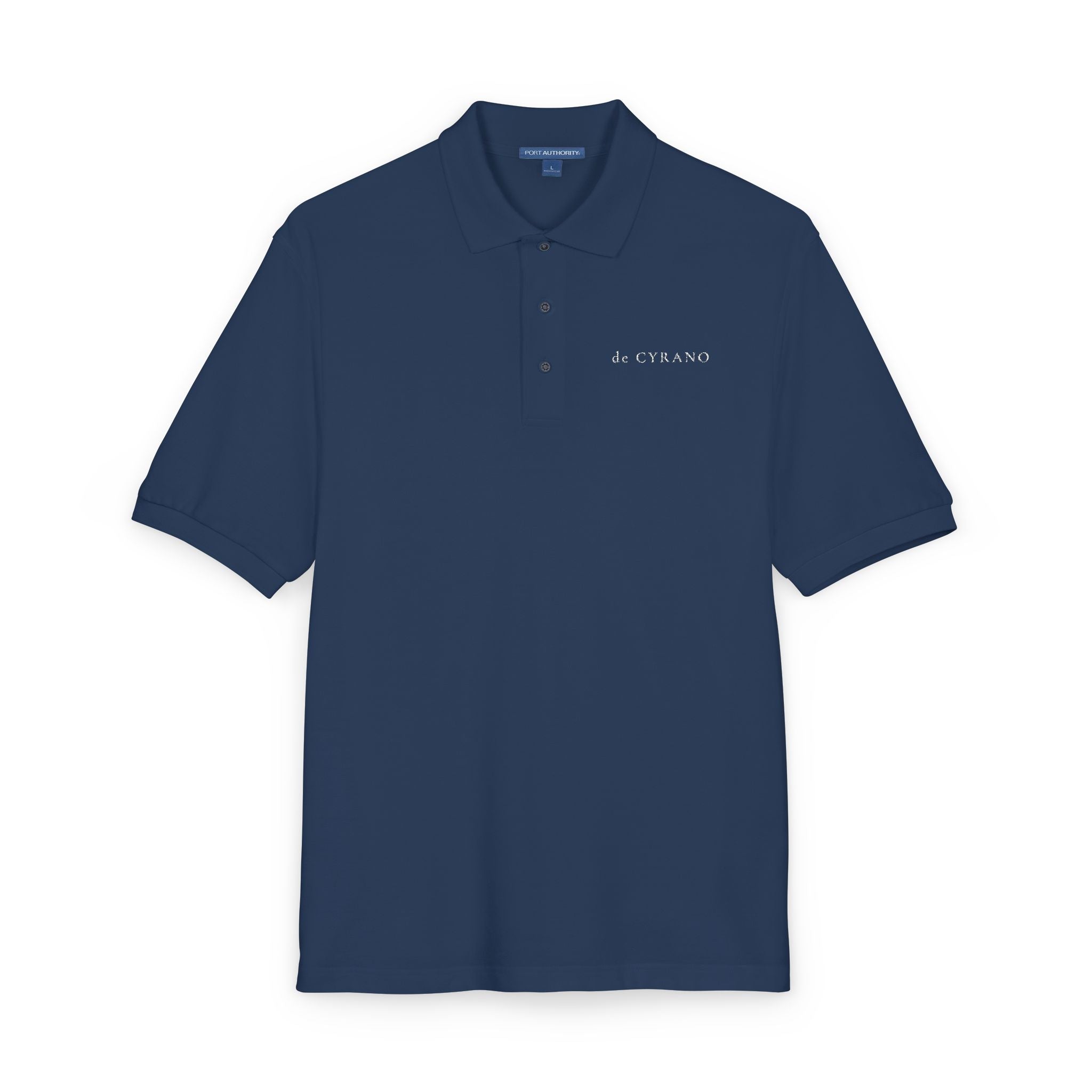 The Gazette | Navy Embroidered Polo Shirt — Signature Wordmark