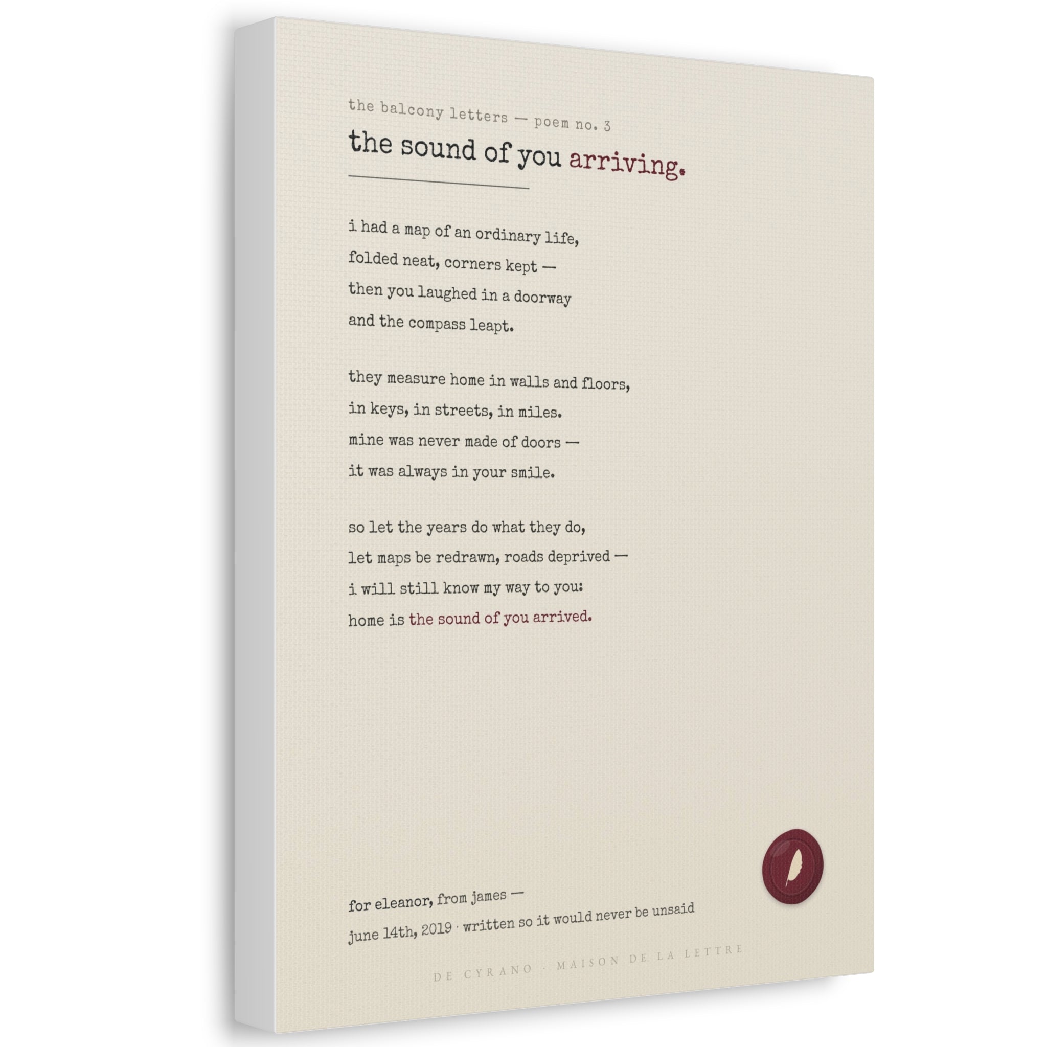 Le Poème — Your Story in Verse on Canvas