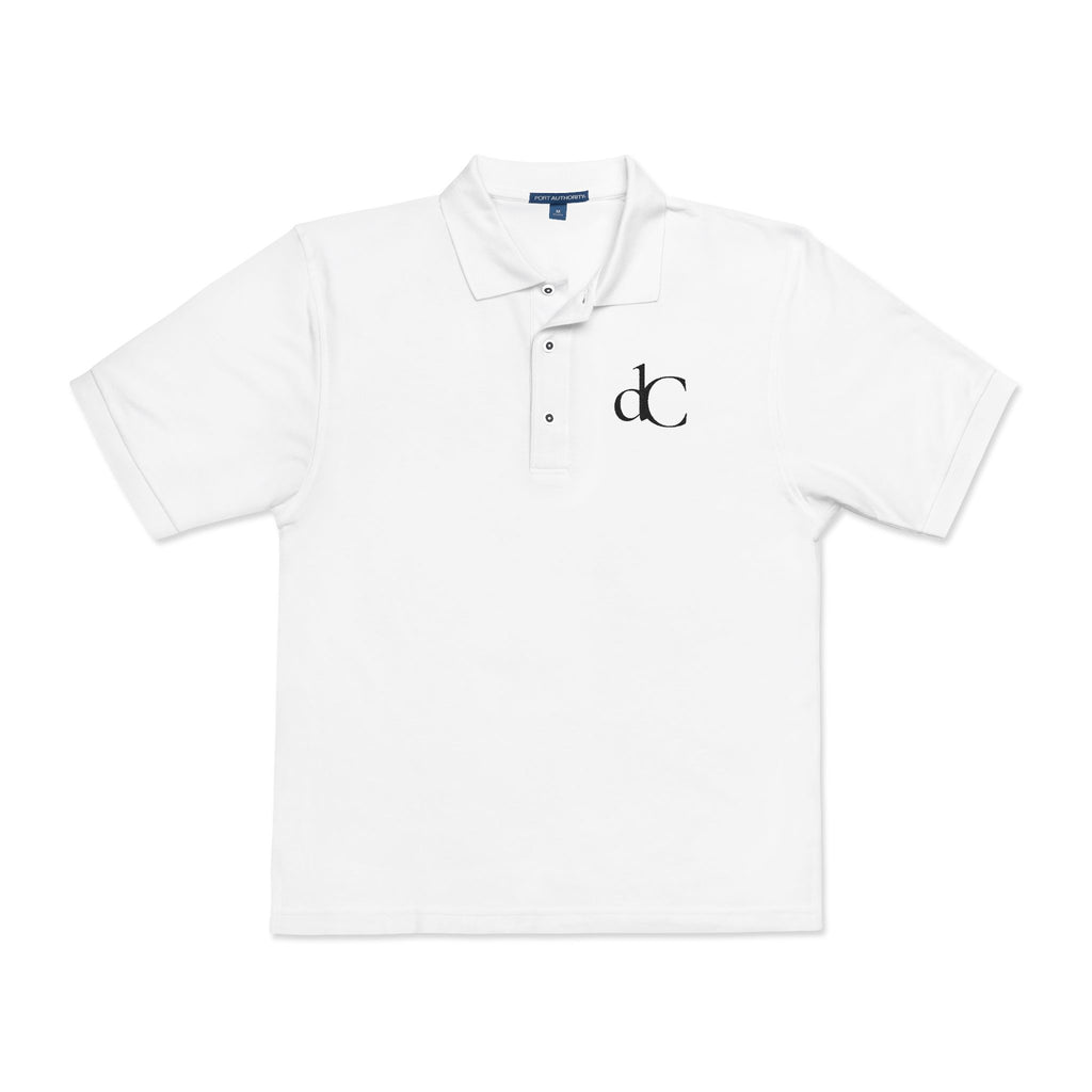 The Roxane | White Embroidered Polo Shirt — dC Monogram