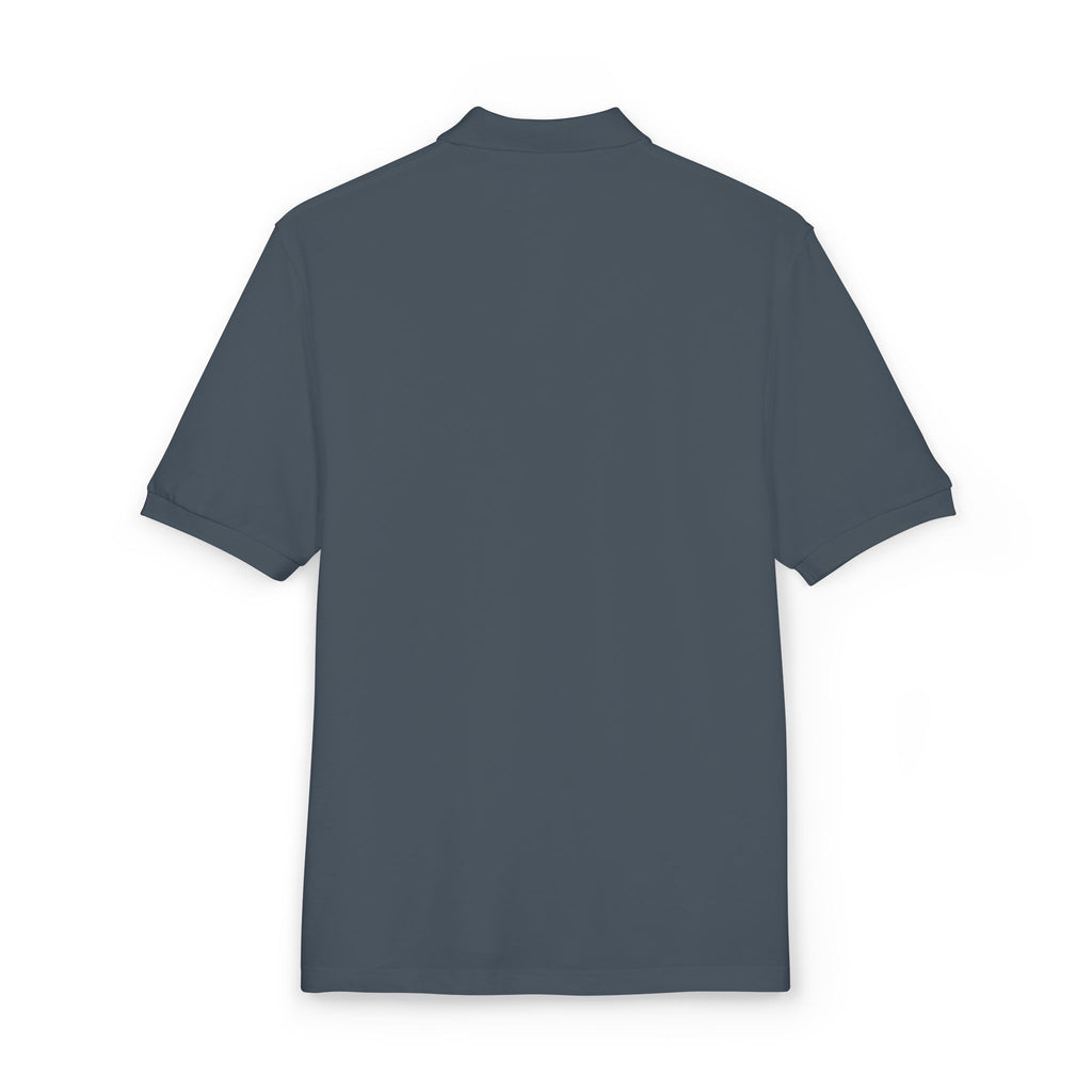 The Rapier | Steel Grey Embroidered Polo Shirt — dC Monogram