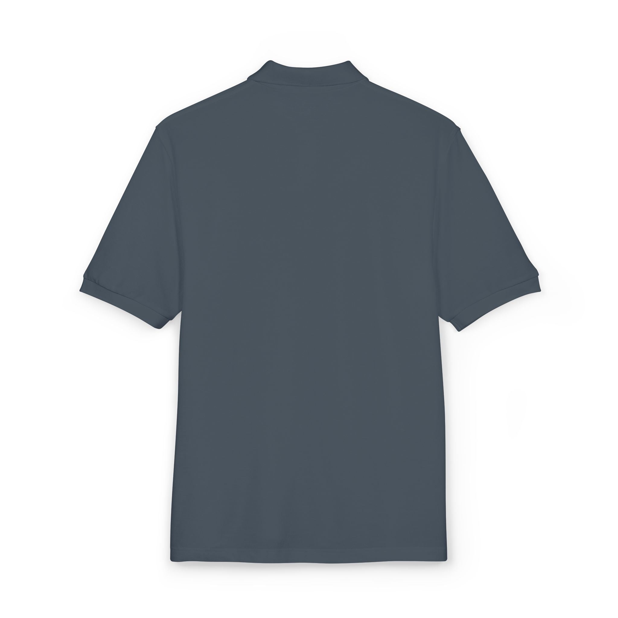 The Rapier | Steel Grey Embroidered Polo Shirt — dC Monogram
