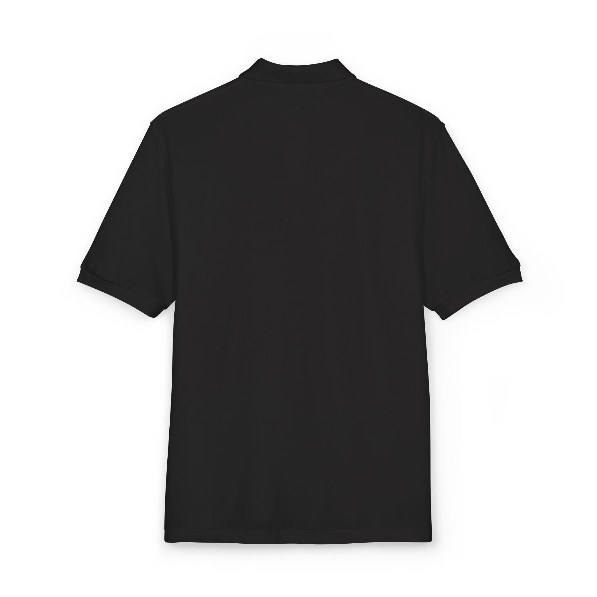 The Panache | Black Embroidered Polo Shirt — Feather Crest