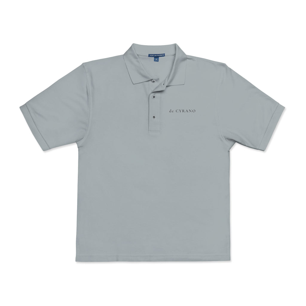 The Montfleury | Cool Grey Embroidered Polo Shirt — Signature Wordmark