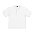 The Letter | White Embroidered Polo Shirt — Signature Wordmark