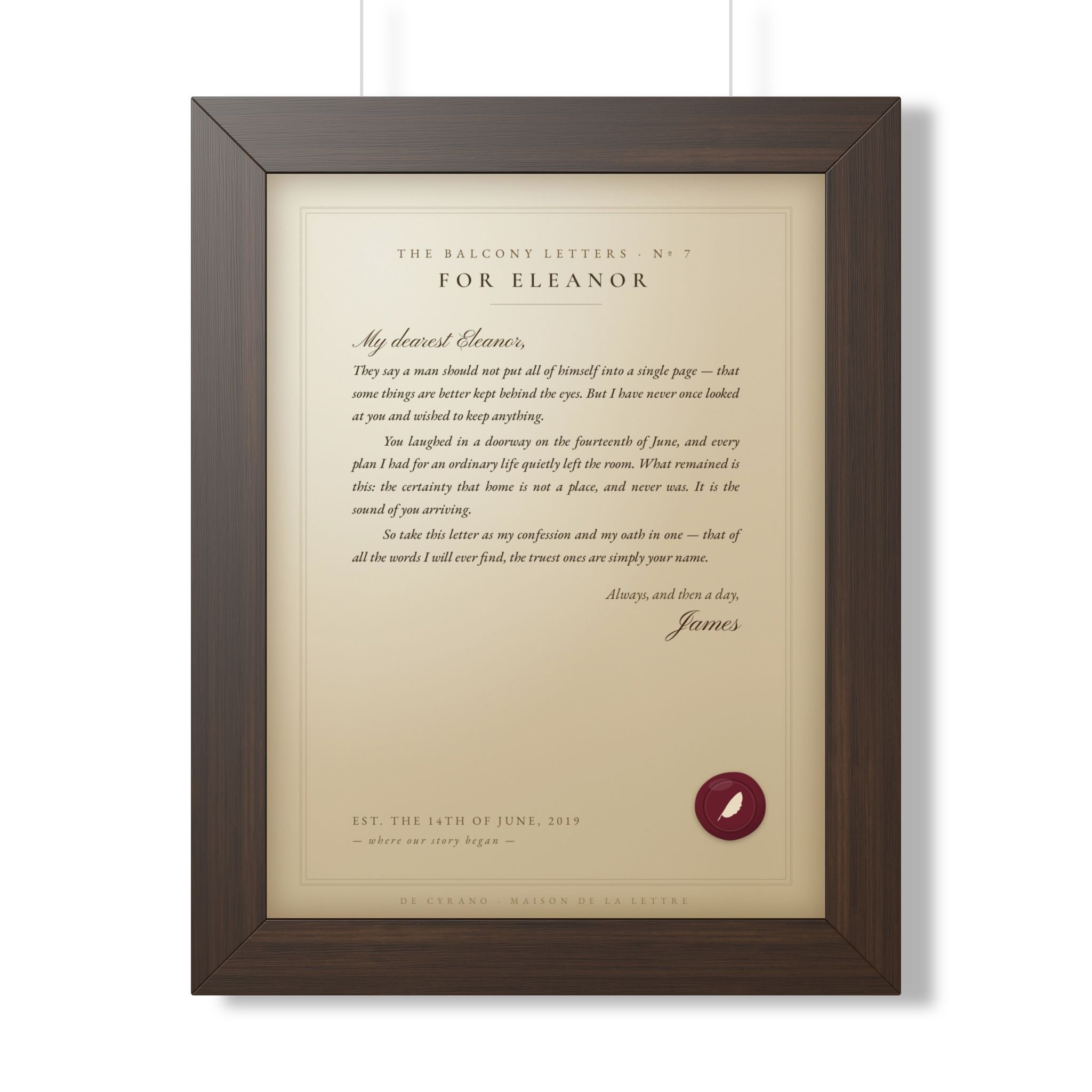 La Lettre — Your Love Letter, Framed