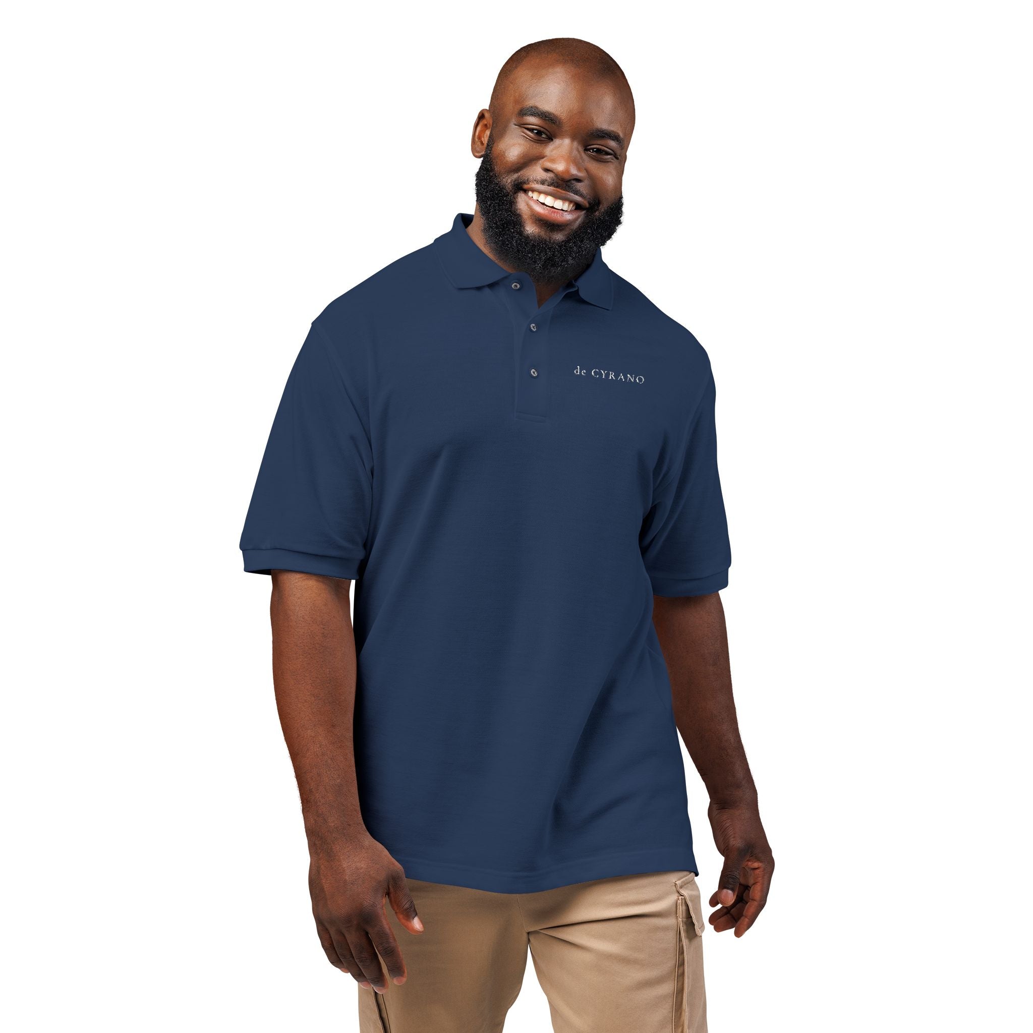 The Gazette | Navy Embroidered Polo Shirt — Signature Wordmark