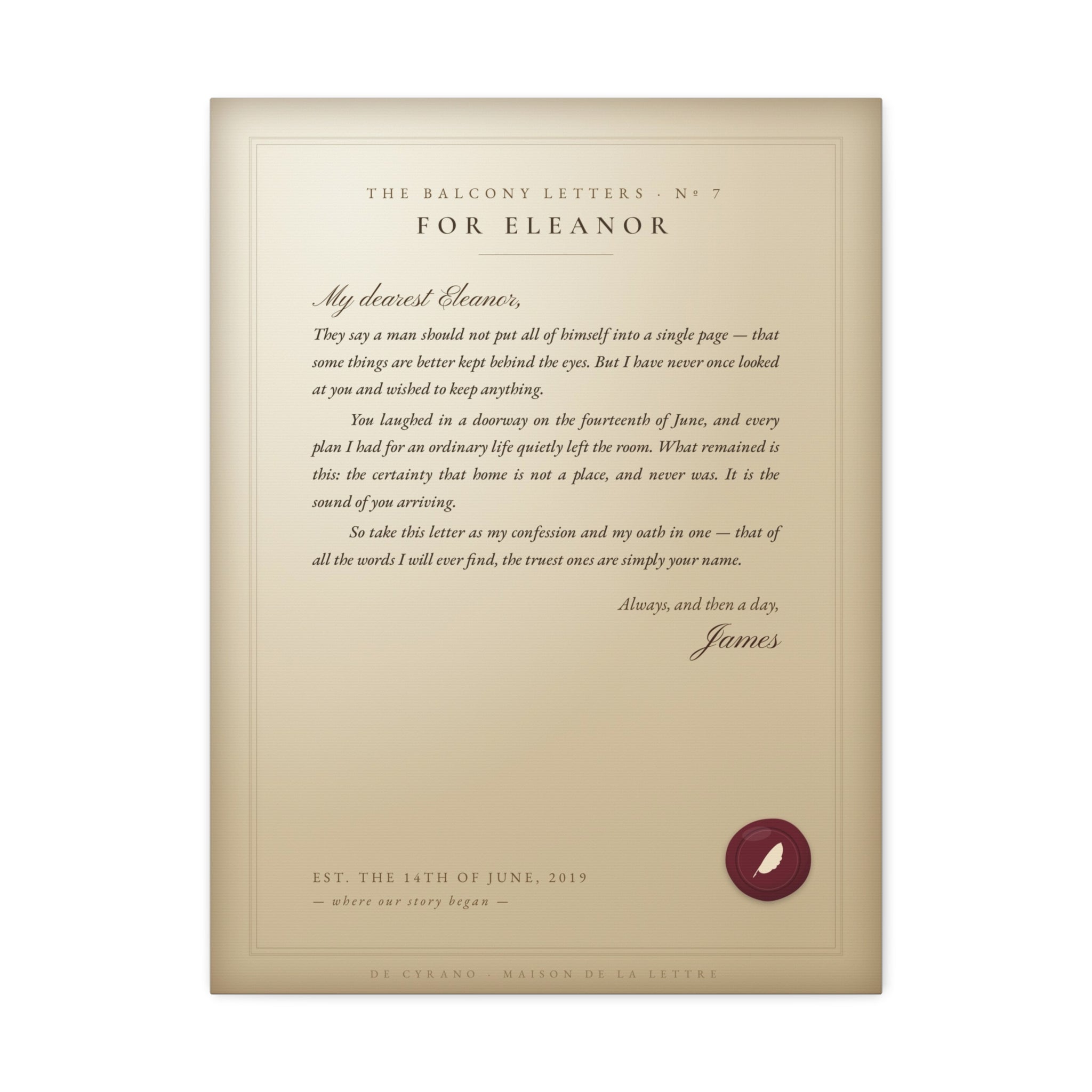 La Lettre — Your Love Letter on Canvas