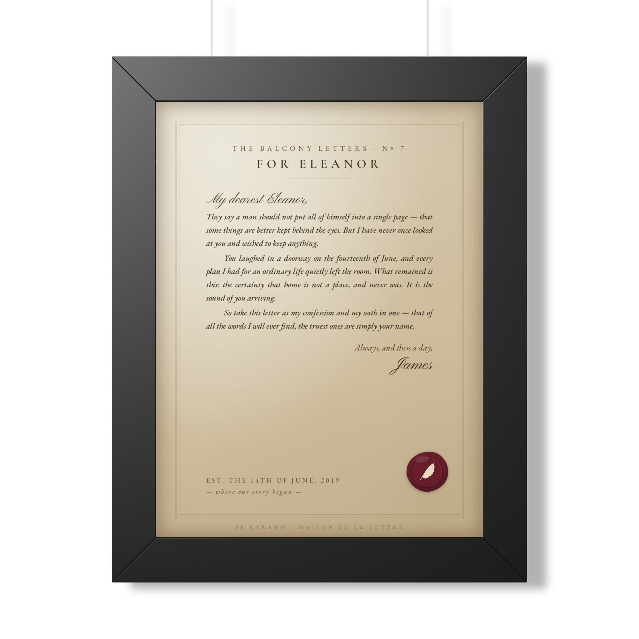 La Lettre — Your Love Letter, Framed
