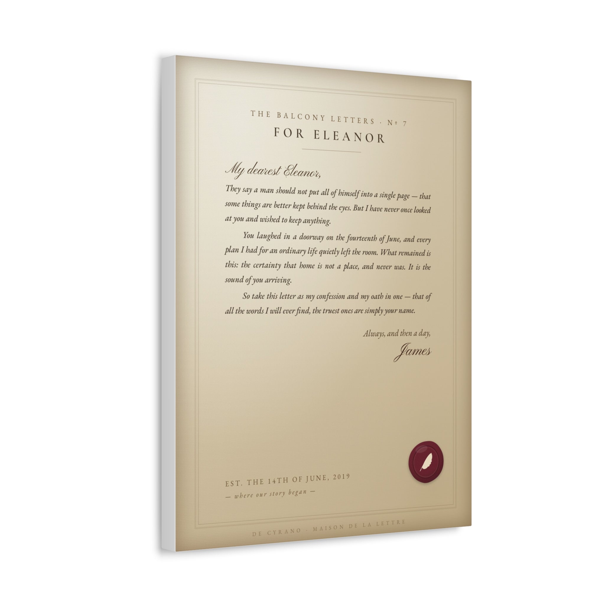 La Lettre — Your Love Letter on Canvas