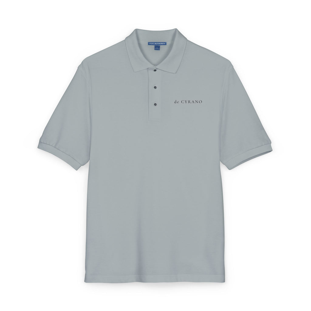 The Montfleury | Cool Grey Embroidered Polo Shirt — Signature Wordmark