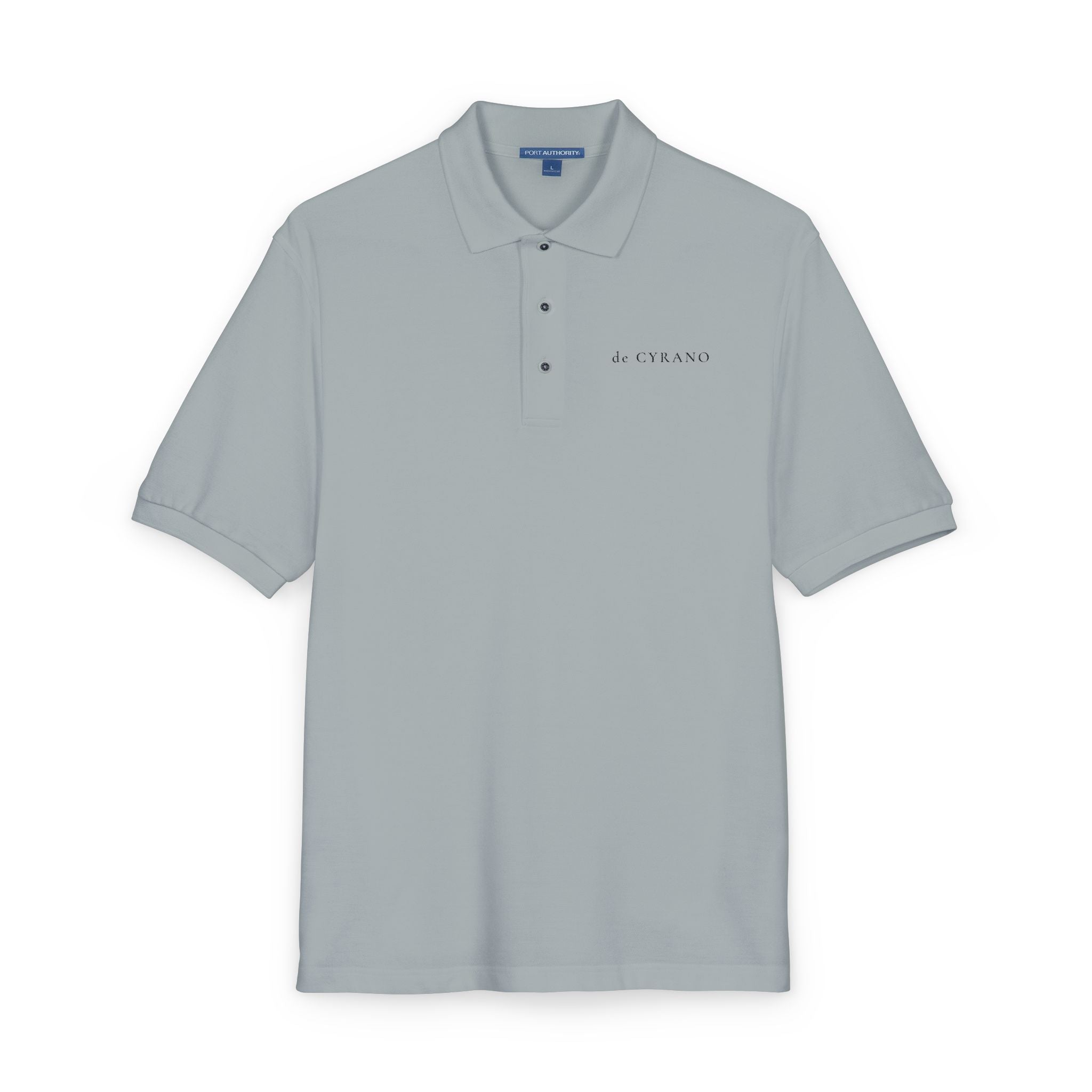 The Montfleury | Cool Grey Embroidered Polo Shirt — Signature Wordmark