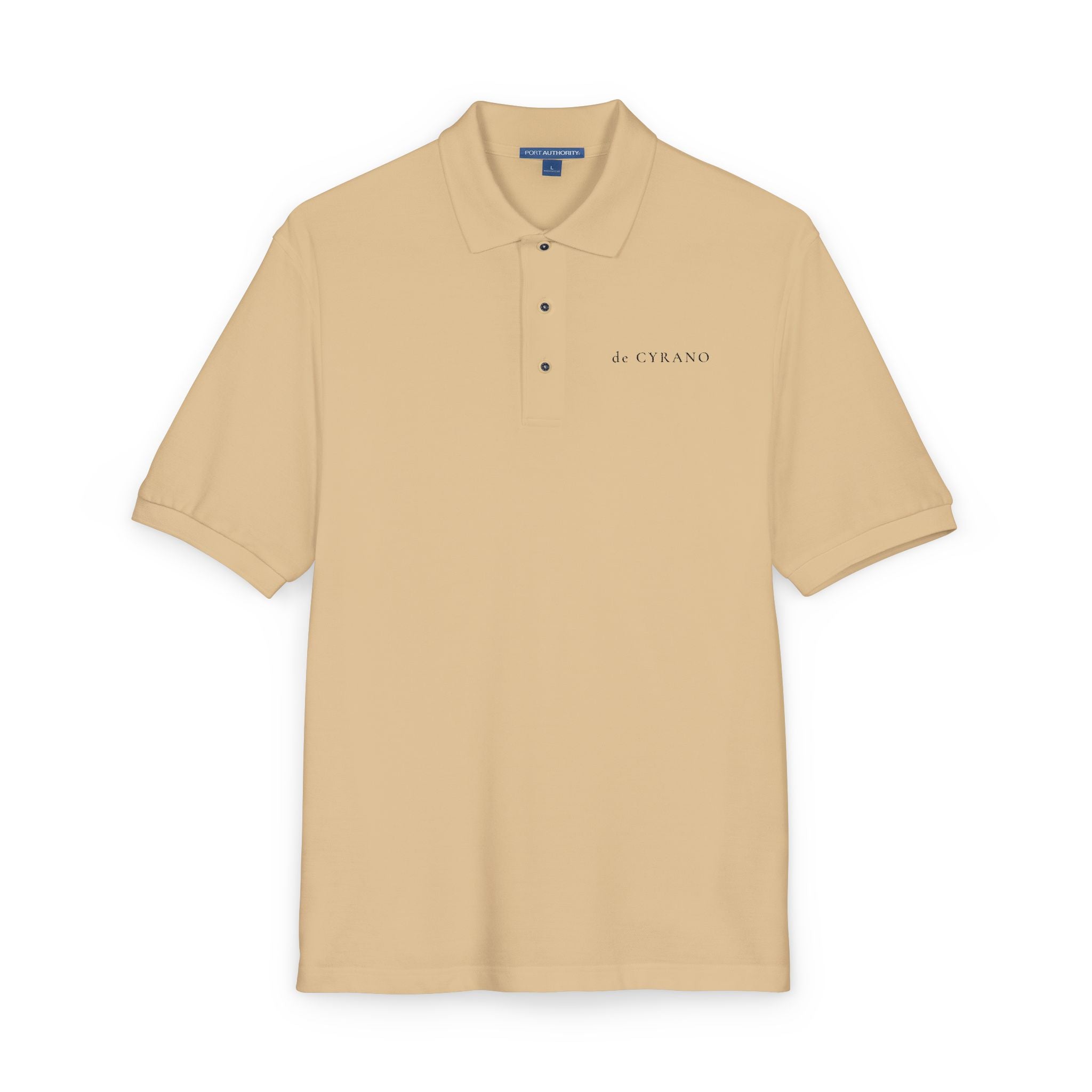The Ragueneau | Stone Embroidered Polo Shirt — Signature Wordmark