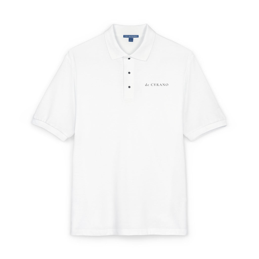 The Letter | White Embroidered Polo Shirt — Signature Wordmark
