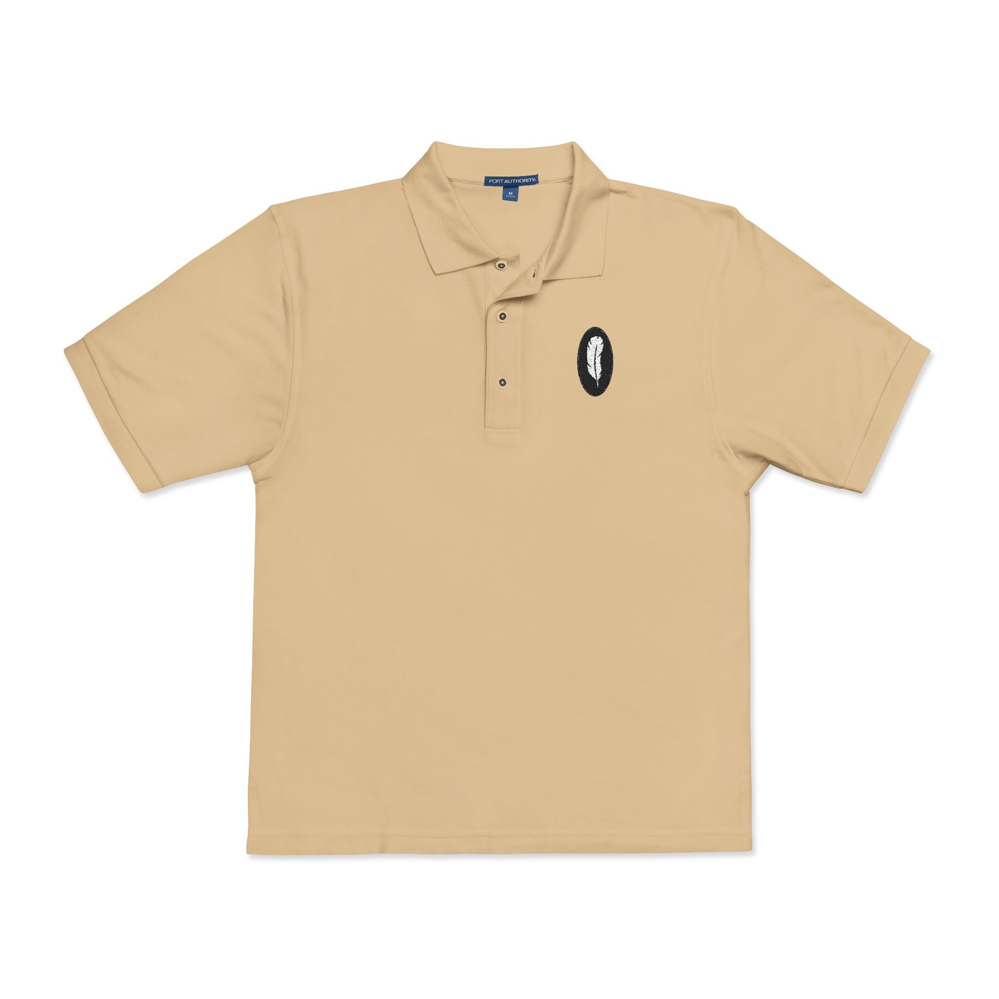 The Parchment | Stone Embroidered Polo Shirt — Feather Crest