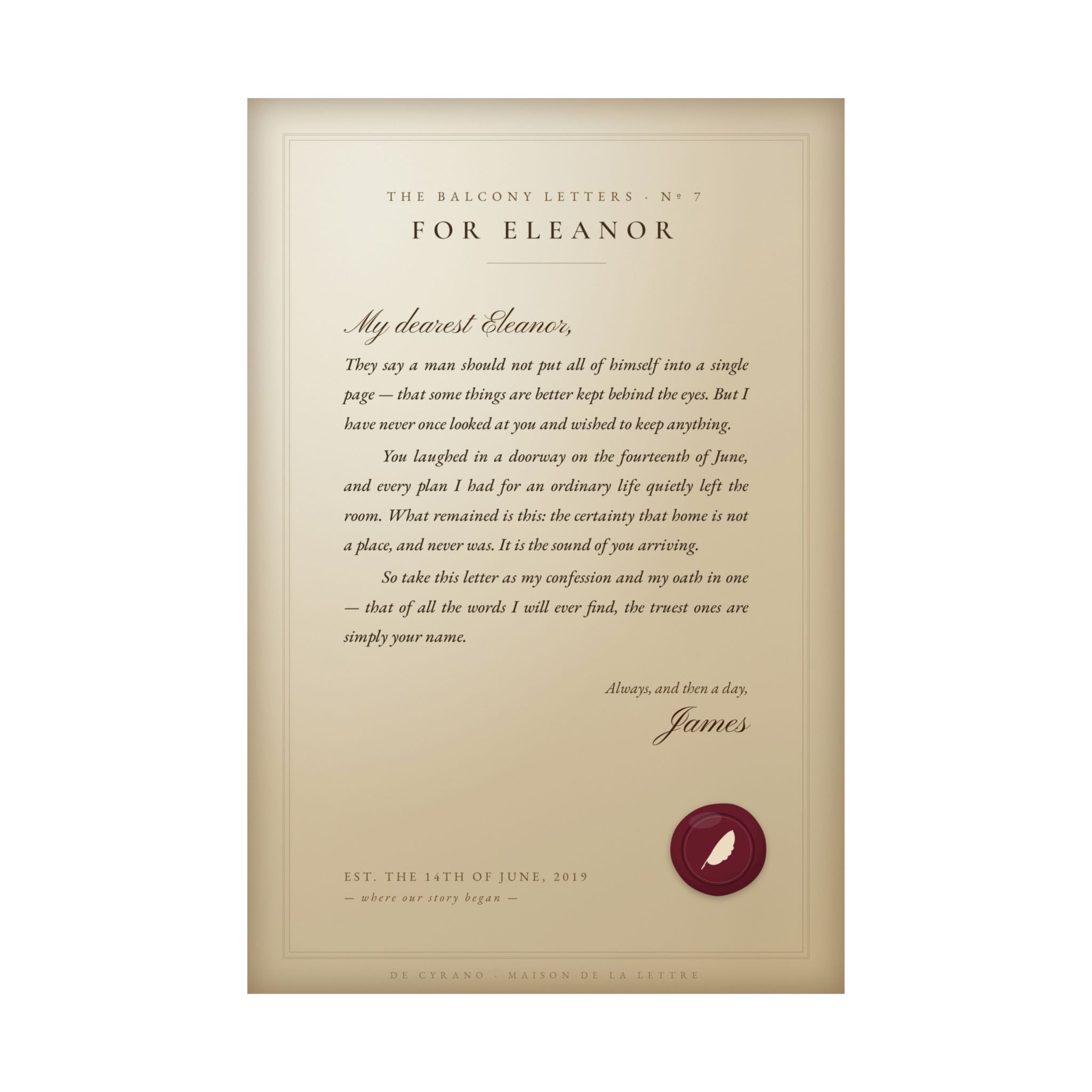 La Lettre — Your Love Letter, Made Into Art