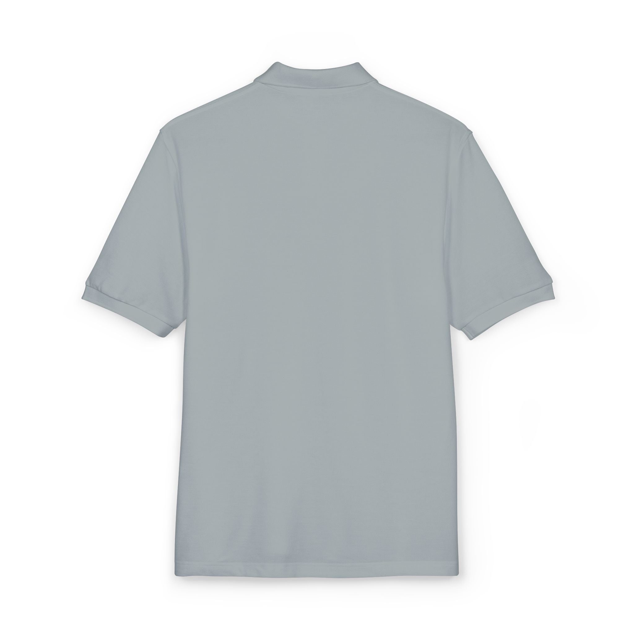 The Sonnet | Cool Grey Embroidered Polo Shirt — Feather Crest