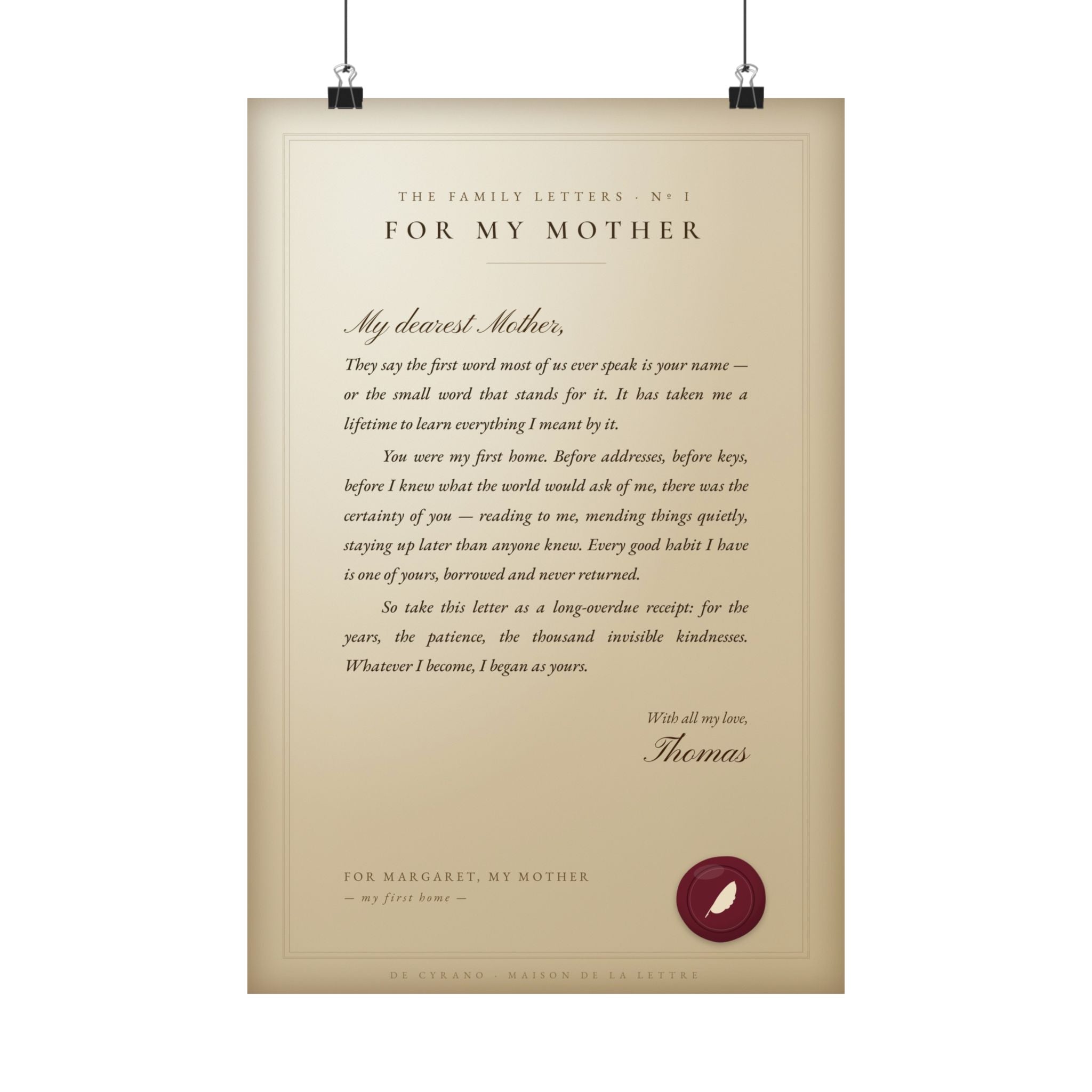 A Letter to My Mother — Personalized, Written For You