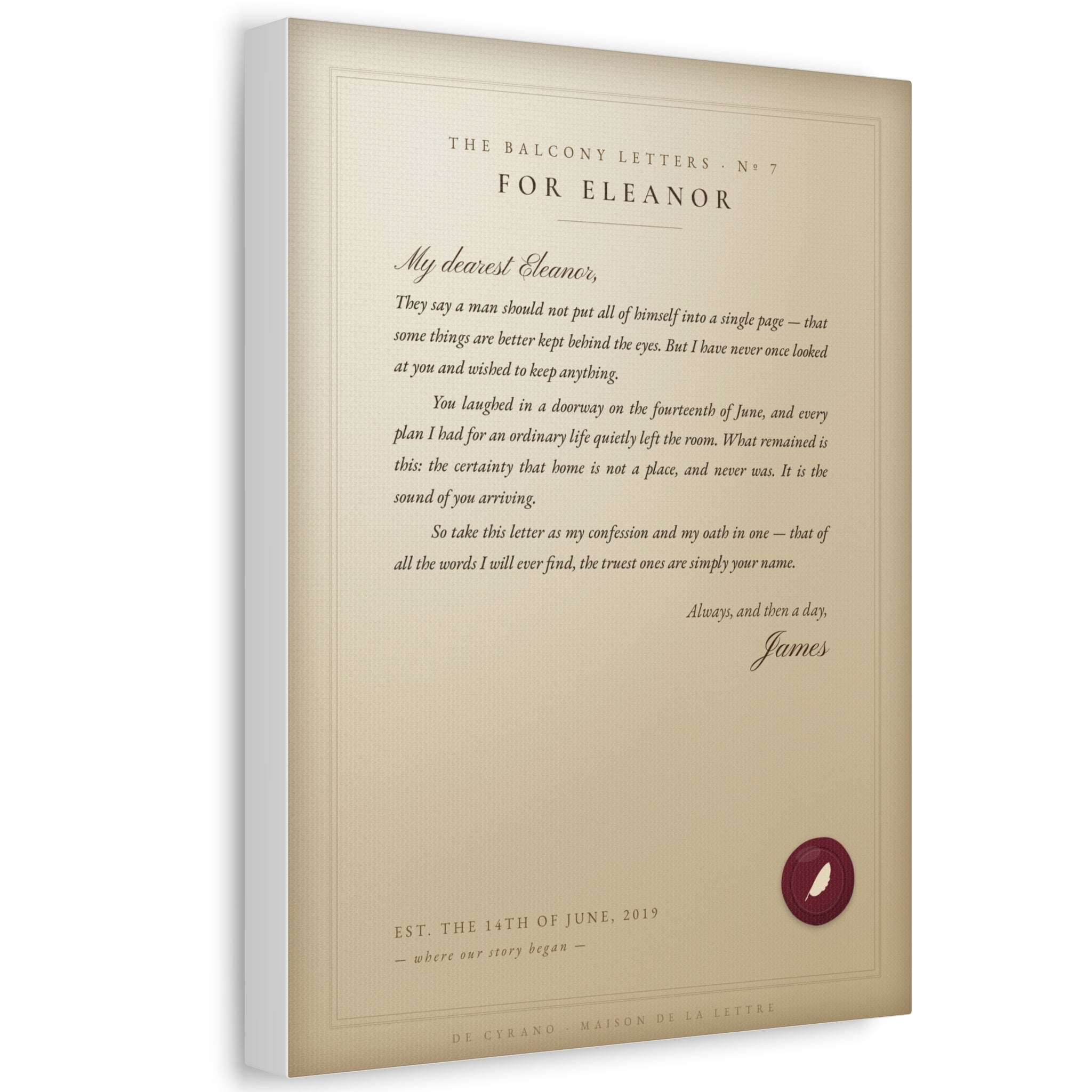 La Lettre — Your Love Letter on Canvas
