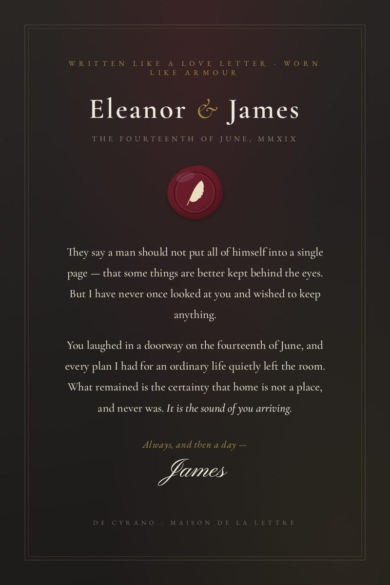 La Lettre Minuit edition — personalized love letter print