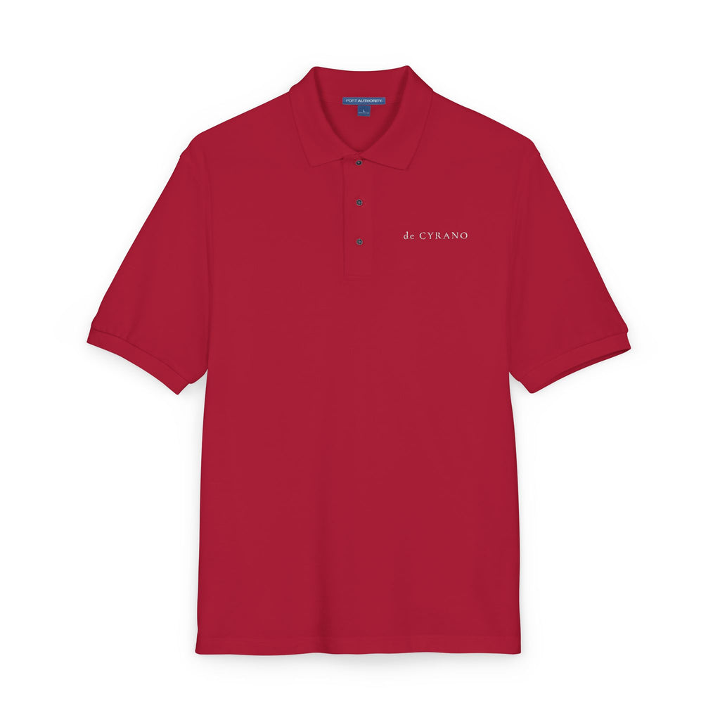 The Valvert | Red Embroidered Polo Shirt — Signature Wordmark