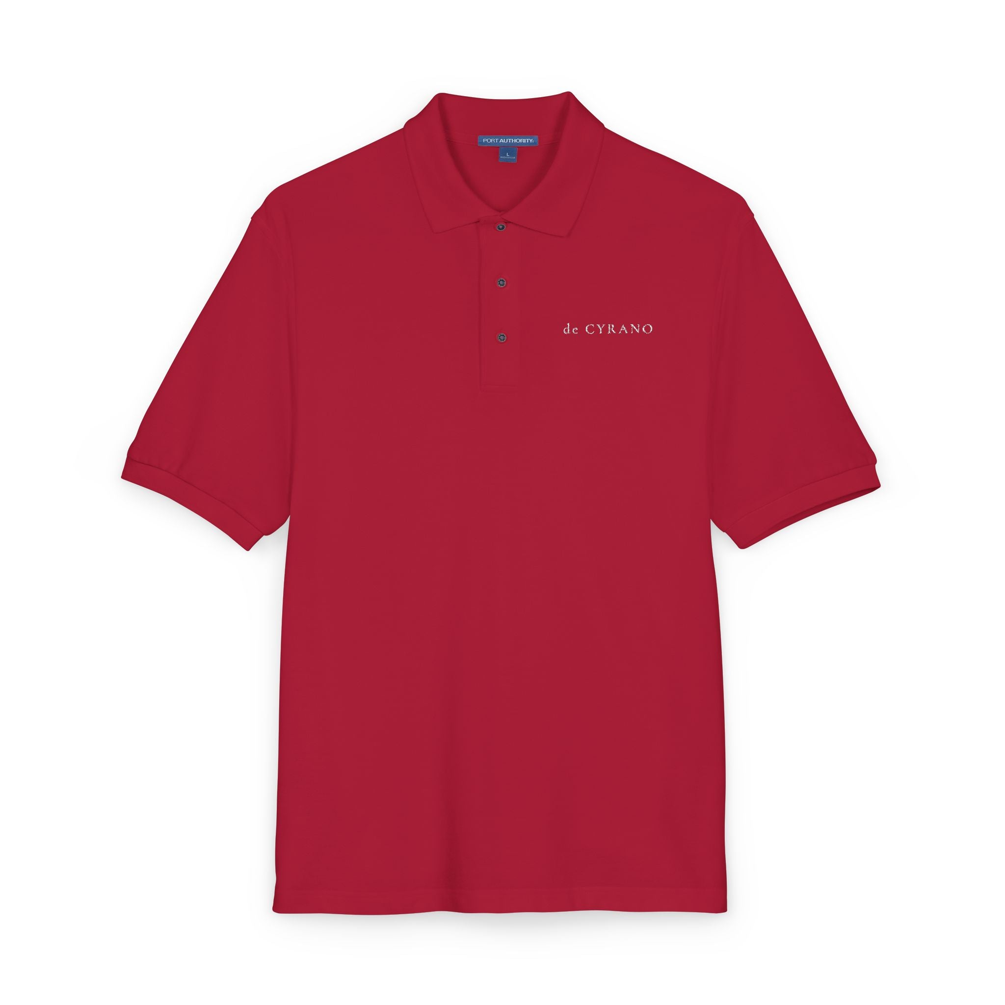 The Valvert | Red Embroidered Polo Shirt — Signature Wordmark