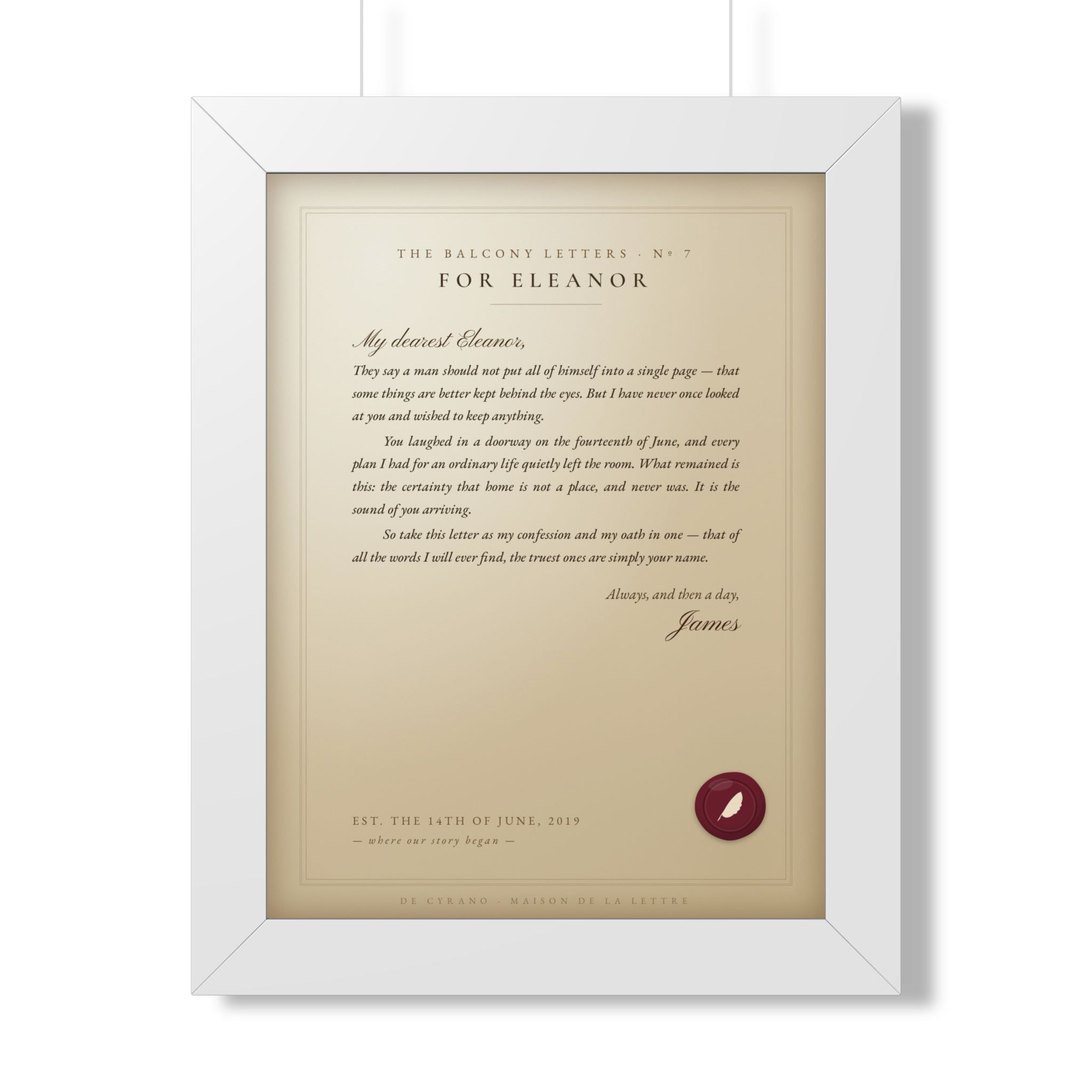 La Lettre — Your Love Letter, Framed