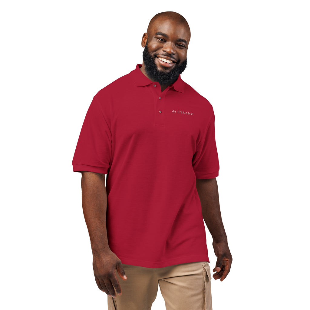 The Valvert | Red Embroidered Polo Shirt — Signature Wordmark