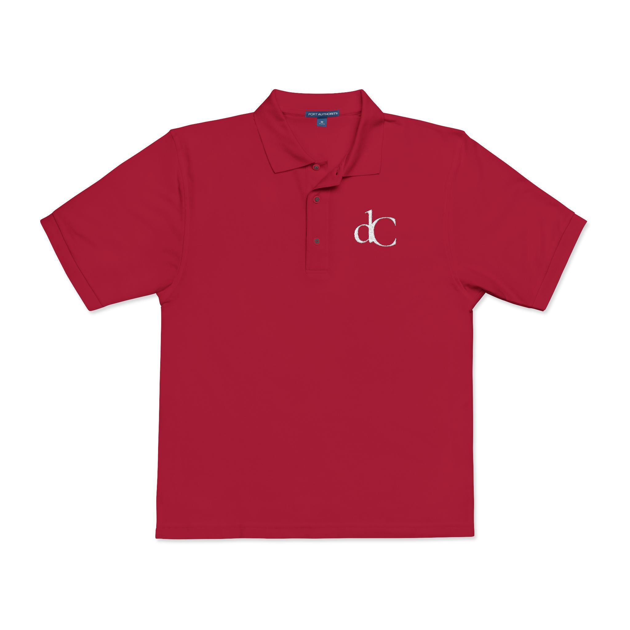The Duelist | Red Embroidered Polo Shirt — dC Monogram