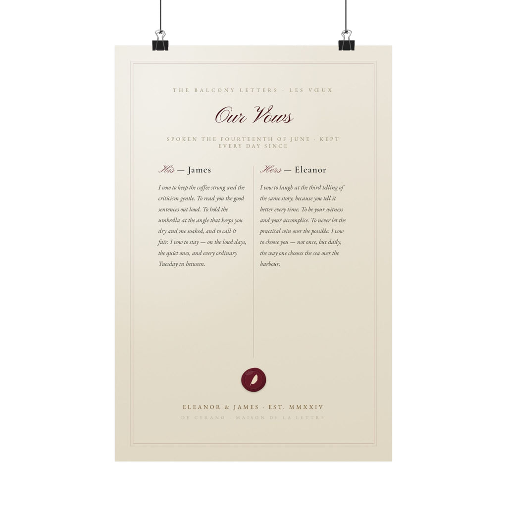 Les Vœux — Your Wedding Vows, Side by Side