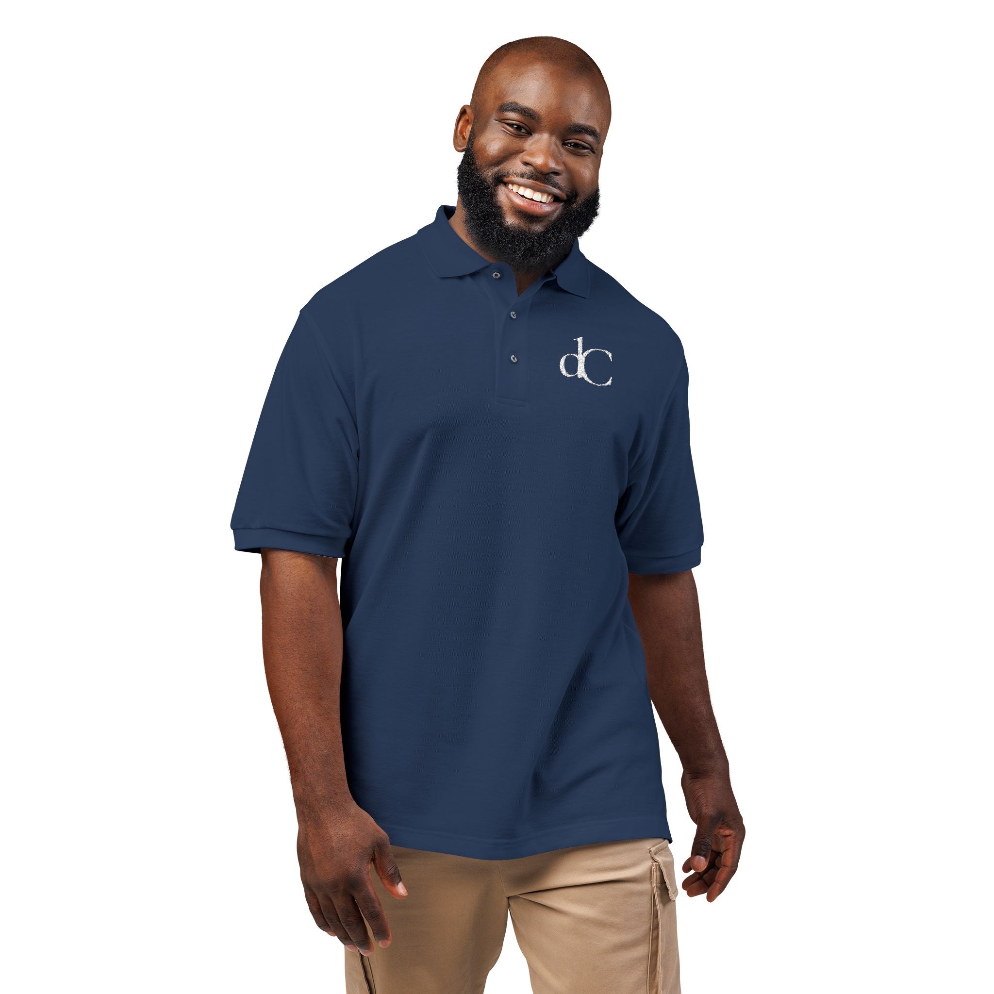The Cadet | Navy Embroidered Polo Shirt — dC Monogram