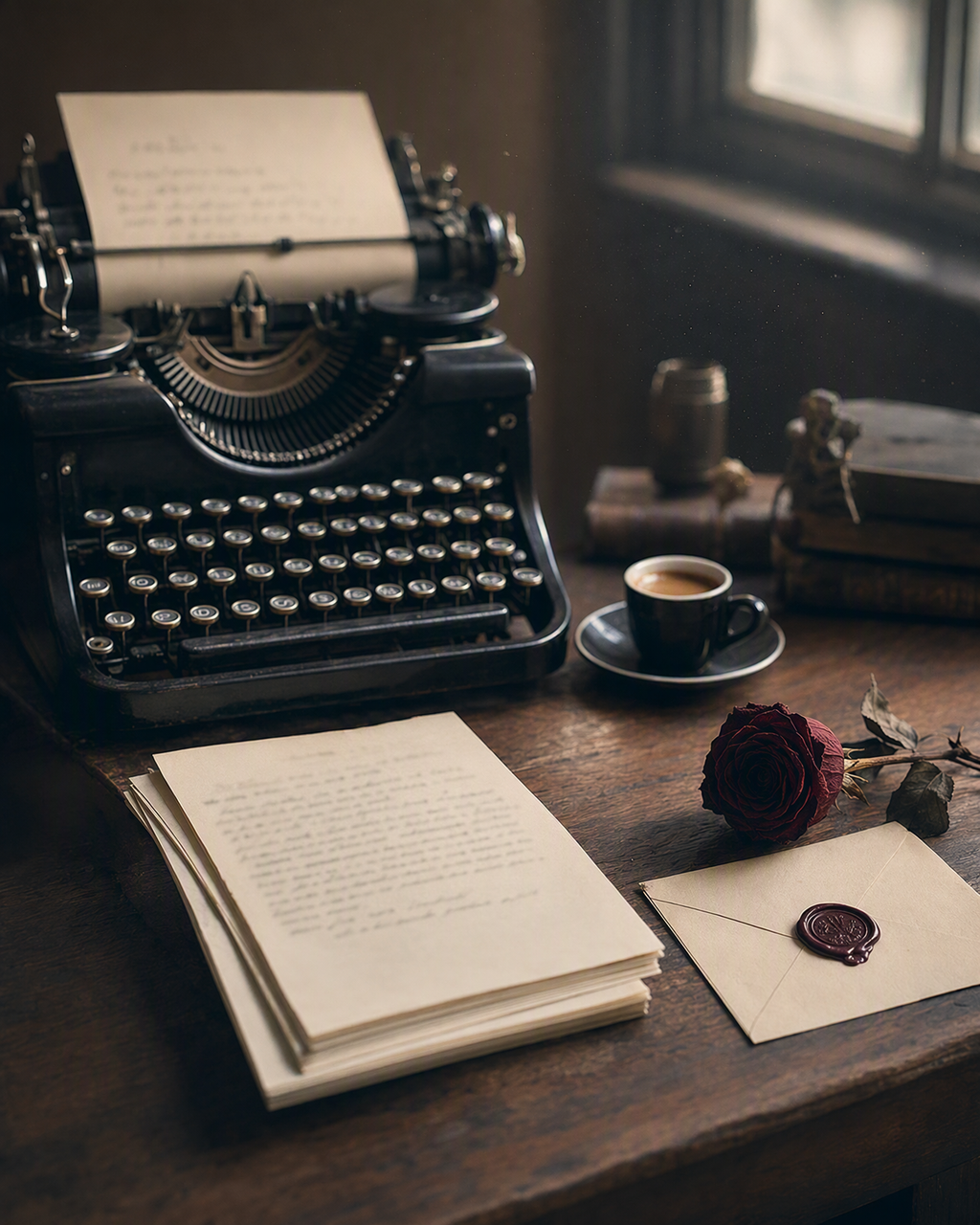 Where the poems are written — the de Cyrano desk