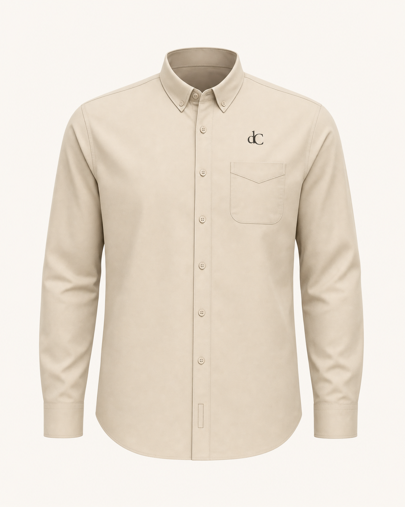The Foolscap — stone embroidered long sleeve shirt with dC monogram, de Cyrano