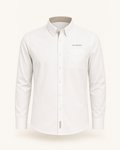 The Preface — white embroidered long sleeve shirt with de CYRANO wordmark