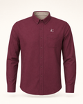 The Claret — burgundy embroidered long sleeve shirt with dC monogram