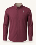 The Bordeaux — burgundy embroidered long sleeve shirt with feather crest