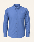The Ultramarine — ultramarine blue embroidered long-sleeve shirt with dC monogram
