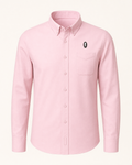 The Blossom — light pink embroidered long-sleeve shirt with feather crest